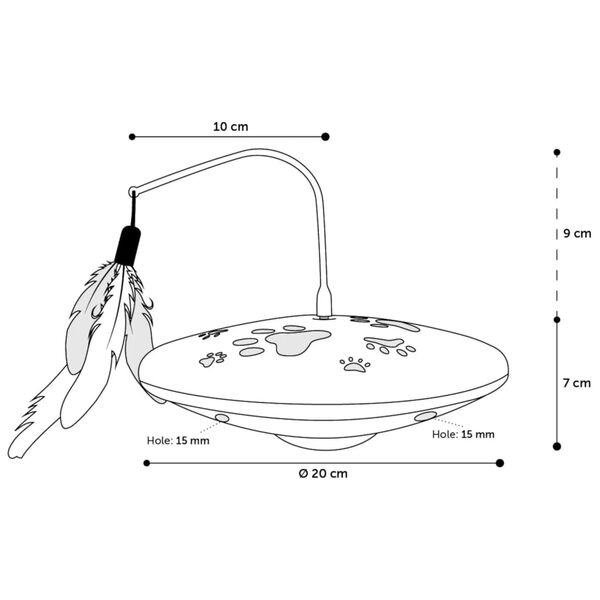 FLAMINGO elektrisk kattelegetøj til godbidder Galaxy 20x20x16 cm hvid