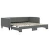 vidaXL daybed med udtr&aelig;k 100x200 cm stof m&oslash;rkegr&aring;