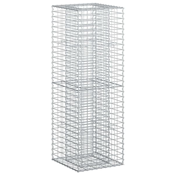 vidaXL Gabion h&oslash;jbed S&oslash;lv 50 x 50 x 150 cm Galvaniseret st&aring;l