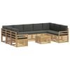 vidaXL Udend&oslash;rs sofagruppe 10 pcs Hvid og antracit 59 x 59 x 37 cm