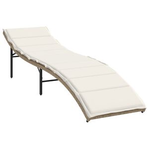 vidaXL liggestol med hynde 55x199x50 cm polyrattan beige