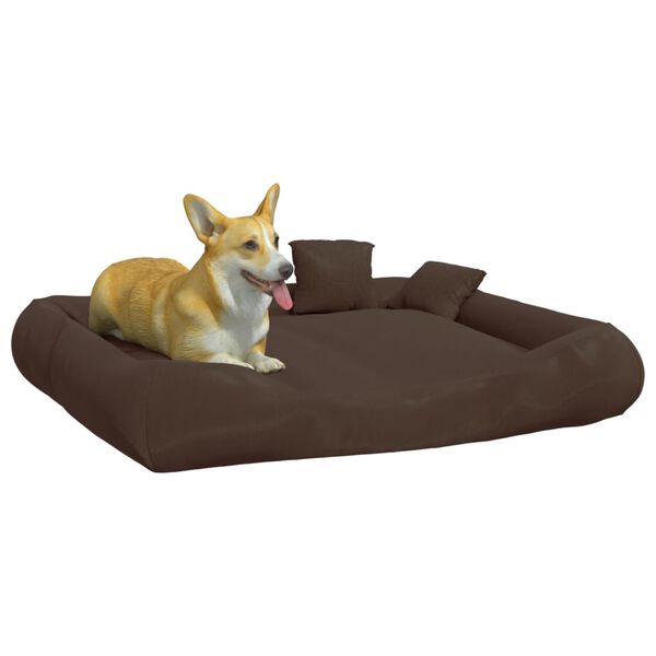 vidaXL hundeseng med puder 115x100x20 cm oxfordstof brun