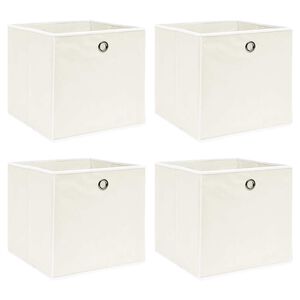 vidaXL opbevaringskasser 4 stk. 32x32x32 stof hvid