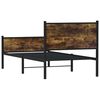 vidaXL sengeramme uden madras 75x190 cm metal røget egetræsfarve