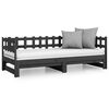 vidaXL daybed med udtr&aelig;k 2x(90x190) cm massivt fyrretr&aelig; gr&aring;