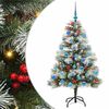 vidaXL Kunstigt juletr&aelig; Gr&oslash;n og hvid 150 cm PVC og metal og plast