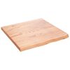 vidaXL bordplade til badev&aelig;relse 60x60x(2-4) cm massivt tr&aelig; lysebrun