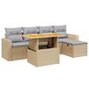 vidaXL sofas&aelig;t til haven 6 dele med hynder polyrattan beige