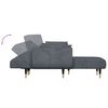 vidaXL L-formet sovesofa 275x140x70 cm velour m&oslash;rkegr&aring;