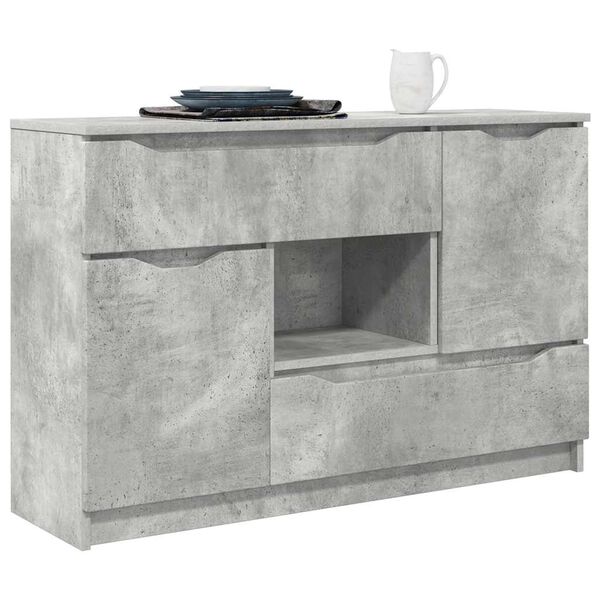 vidaXL Sideboard med skuffe Beton Gr&aring; 100 x 30 x 65,6 Konstrueret tr&aelig;