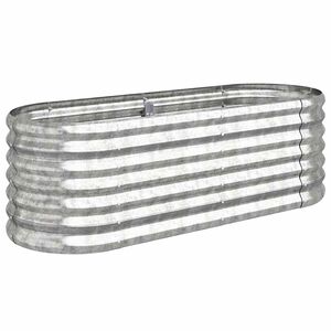 vidaXL plantekasse 114x40x36 cm galvaniseret st&aring;l s&oslash;lvfarvet
