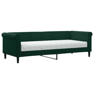 vidaXL daybed med madras 80x200 cm velour m&oslash;rkegr&oslash;n
