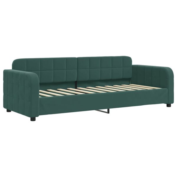 vidaXL daybed med madras 80x200 cm velour mørkegrøn