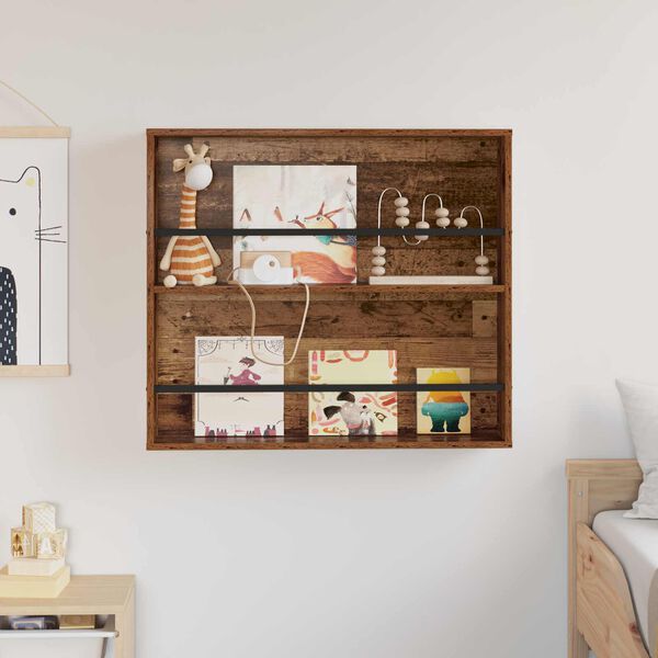 vidaXL Magasin Rack Gammelt tr&aelig; 80 x 12 x 70 cm Konstrueret tr&aelig;