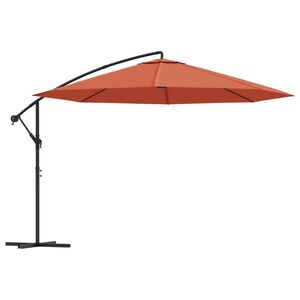 vidaXL h&aelig;ngeparasol 350 cm aluminiumstang terrakotta