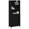 vidaXL Highboard Sort eg 69,5 x 34 x 180 cm Konstrueret tr&aelig;