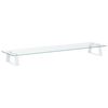 vidaXL sk&aelig;rmstander 80x20x8 cm h&aelig;rdet glas og metal hvid