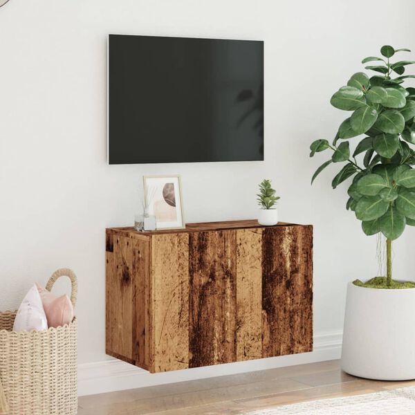 vidaXL væghængt tv-bord 60x30x41 cm gammelt træ-look