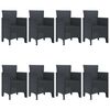 vidaXL Have Spisebordss&aelig;t 9 pcs Antracit Polt rattan