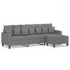 vidaXL 3-personers sofa med fodskammel 210 cm stof M&oslash;rkegr&aring;
