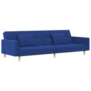 vidaXL 2-personers sovesofa med 2 puder stof bl&aring;
