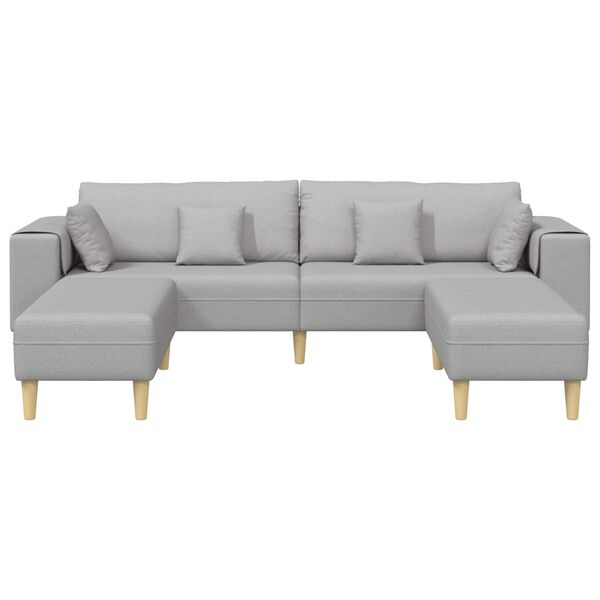 vidaXL Sofa med pude 3 pcs Skygr&aring; Stof
