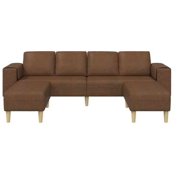 vidaXL Sofa Sæt Brun Faux suede læder