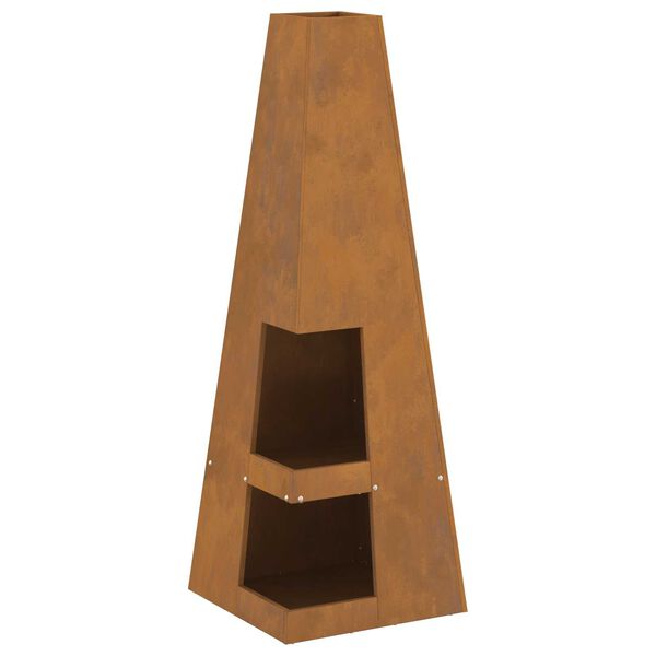 vidaXL Bålsted Brun 35 x 35 x 100 cm Stål