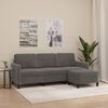 vidaXL 3-personers sofa med fodskammel 180 cm velour M&oslash;rkegr&aring;