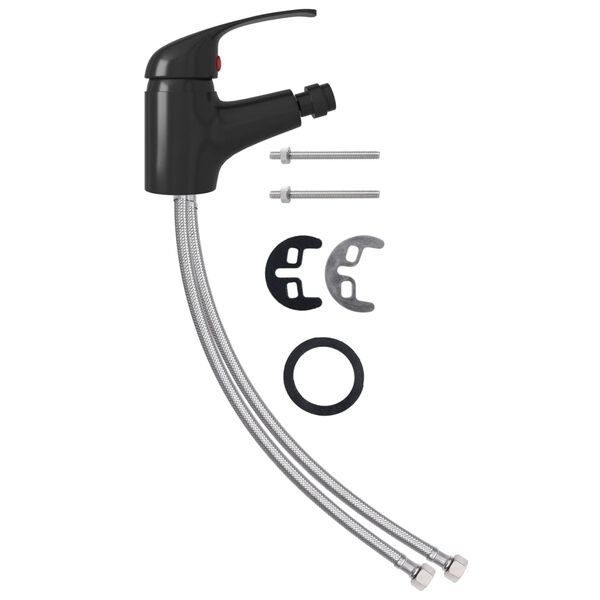 vidaXL blandingsbatteri til bidet 13x12 cm sort