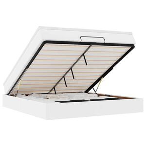 vidaXL osmannisk sengeramme med madras 160x200 cm kunstl&aelig;der hvid