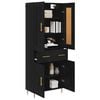 vidaXL Highboard med skuffe Sort eg 69,5 x 34 x 180 cm Konstrueret tr&aelig;