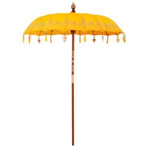 vidaXL Balinesisk Parasol Gul 185 x 185 x 260 cm