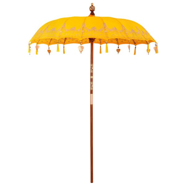 vidaXL Balinesisk Parasol Gul 185 x 185 x 260 cm