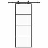 vidaXL skyded&oslash;r med hardwares&aelig;t 76x205 cm ESG glas sort