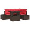 vidaXL Havesofa S&aelig;t 5 stk. Brun polyrattan