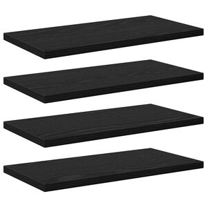 vidaXL Boghylde Br&aelig;t 3 niveauer 4 stk. 40 x 20 x 1,5 cm Sort
