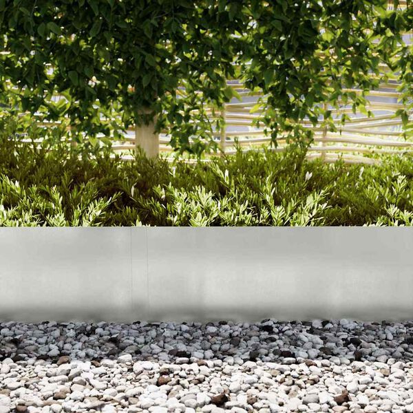 vidaXL Pl&aelig;nekant 10 pcs S&oslash;lv 100 x 0.05 x 20 cm Rustfrit st&aring;l