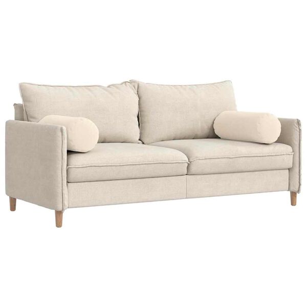 vidaXL Bolsterpuder 2 pcs Beige Ø 25 x 70 cm Mikrofiberstof