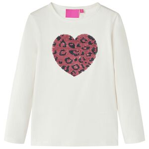 Lang&aelig;rmet T-shirt til b&oslash;rn str. 104 ecrufarvet