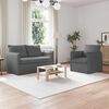 vidaXL Sofa S&aelig;t 2 pcs M&oslash;rkegr&aring; 196 x 82 x 85 cm Stof