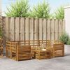vidaXL Sofas&aelig;t 7 pcs Naturfarvet Massivt Akacietr&aelig;