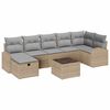vidaXL Havesofa S&aelig;t med pude med opbevaring 8 pcs Beige Poly rattan