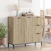 vidaXL Sideboard Sonoma eg 89,5 x 33 x 82 cm Konstrueret tr&aelig;