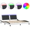 vidaXL sengeramme med LED uden madras Zadar 200x200 cm hvid og sort