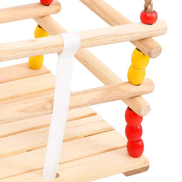 vidaXL babygynge med sikkerhedssele massivt fyrretræ