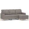 vidaXL 3-personers sofa med fodskammel 180 cm stof Gr&aring;brun