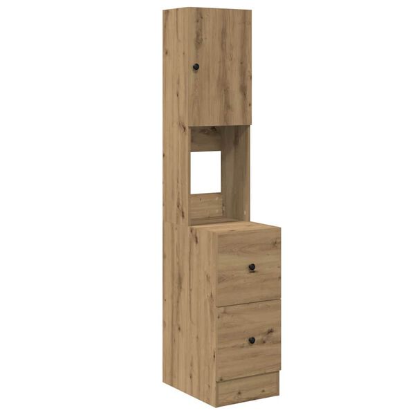 vidaXL K&oslash;kken sk&aelig;nk med skuffe med d&oslash;r Artisan Egetr&aelig; 32 x 50 x 180 cm