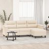 vidaXL 3-personers sofa med fodskammel 180 cm mikrofiberstof beige