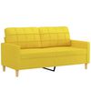 vidaXL 2-personers sofa med pyntepuder 140 cm stof lysegul